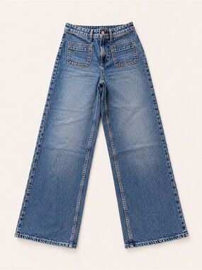 Free Assembly High Rise Wide Leg Jeans Size 2 Medium Wash